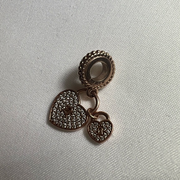 Pandora Authentic Pavé Hearth Padlock Dangle Charm - Picture 2 of 4